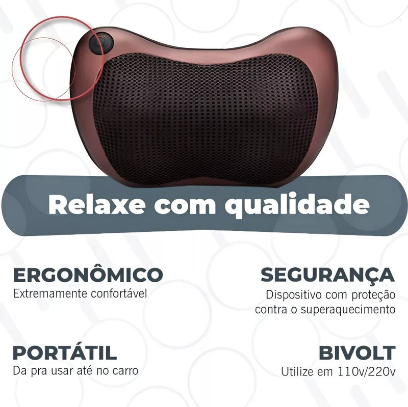 Travesseiro Massageador Elétrico | Pescoço e Lombar