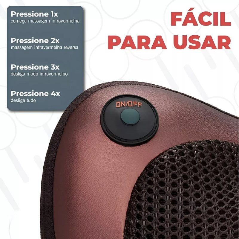 Travesseiro Massageador Elétrico | Pescoço e Lombar