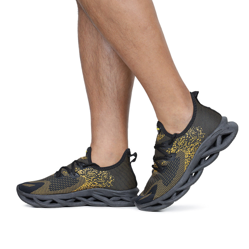Tênis Masculino Ascension Nuvem - Preto e Dourado | Conforto e Versatilidade