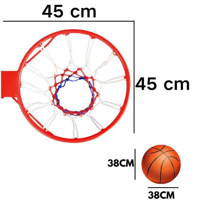 Aro de Basquete Oficial 45cm com Rede e Parafusos